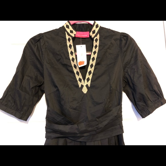 Pookie & Sebastian Black and Tan Dress - Picture 2 of 6